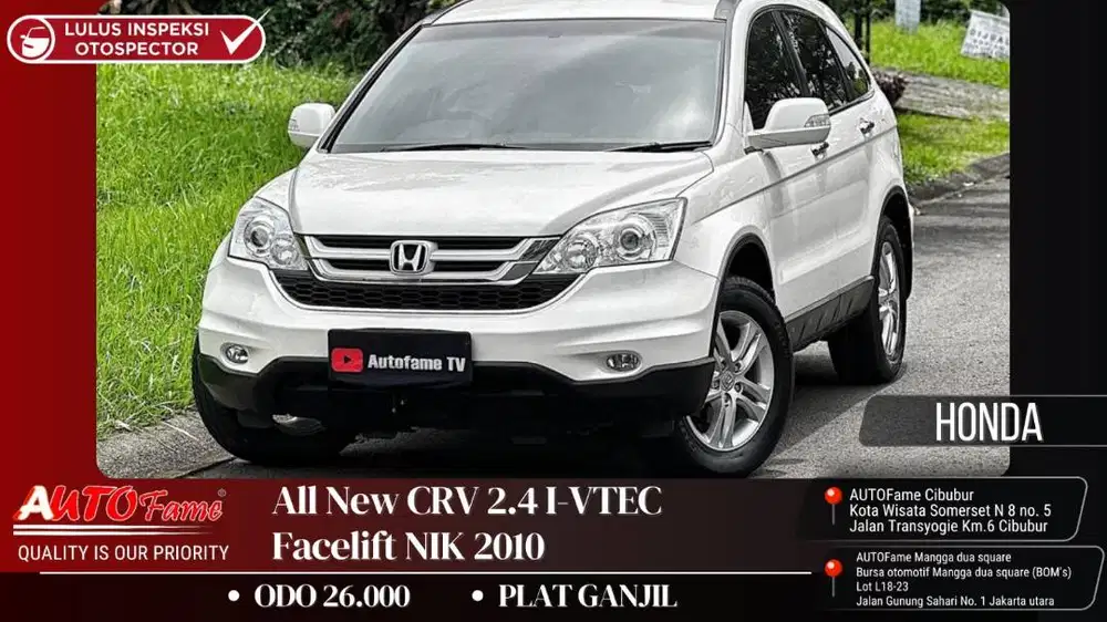 ODO 26RB Honda All New CRV 2.4 I-VTEC Facelift 2010