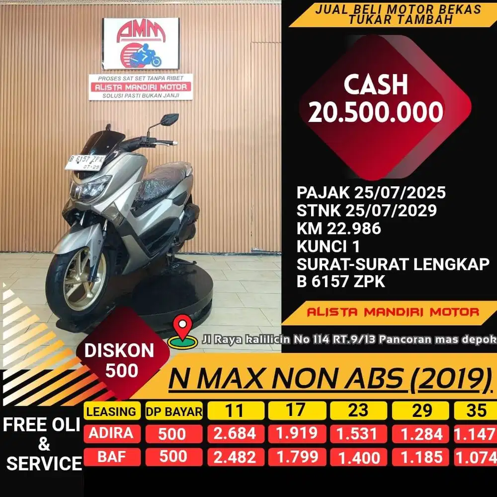 N MAX NON ABS 2019 MOTOR MATIC HRAGA TERJANGKAU BISA DI KREDIT