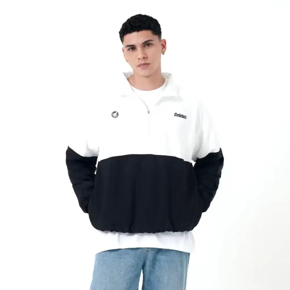Jeket celcius hitam putih new
