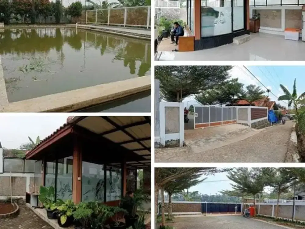 Jual villa bersih minimalis siap huni udara sejuk dekat pemukiman warga view pegunungan dan sawah cimaung