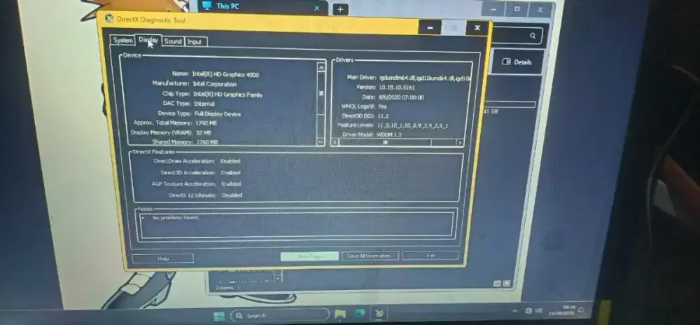 Jual laptop Axioo kondisi nyala fungsi normal IDR 1.2jt nego