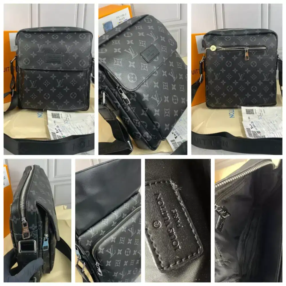 TAS SELEMPANG LV monogram eclipse bag leather pria