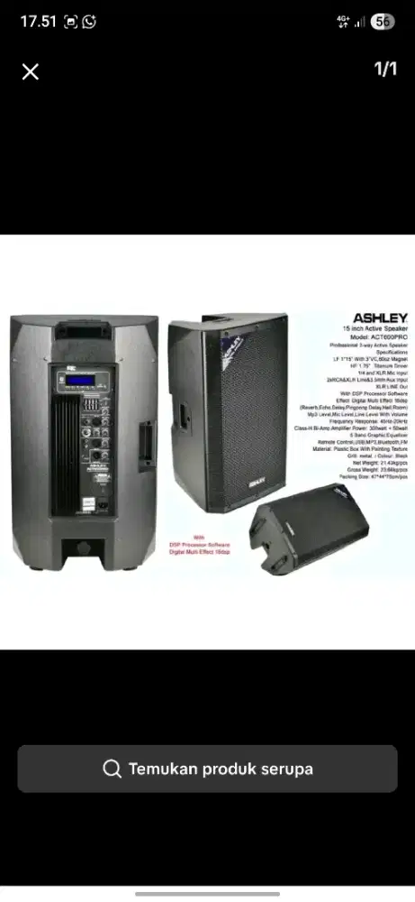 Speaker ASHLEY ACT600PRO 2 unit