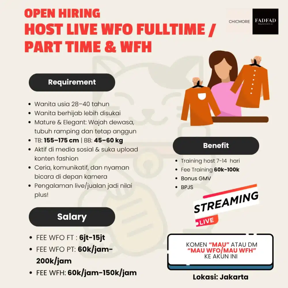 LOKER HOST LIVE E-COMMERCE FASHION TIKTOK