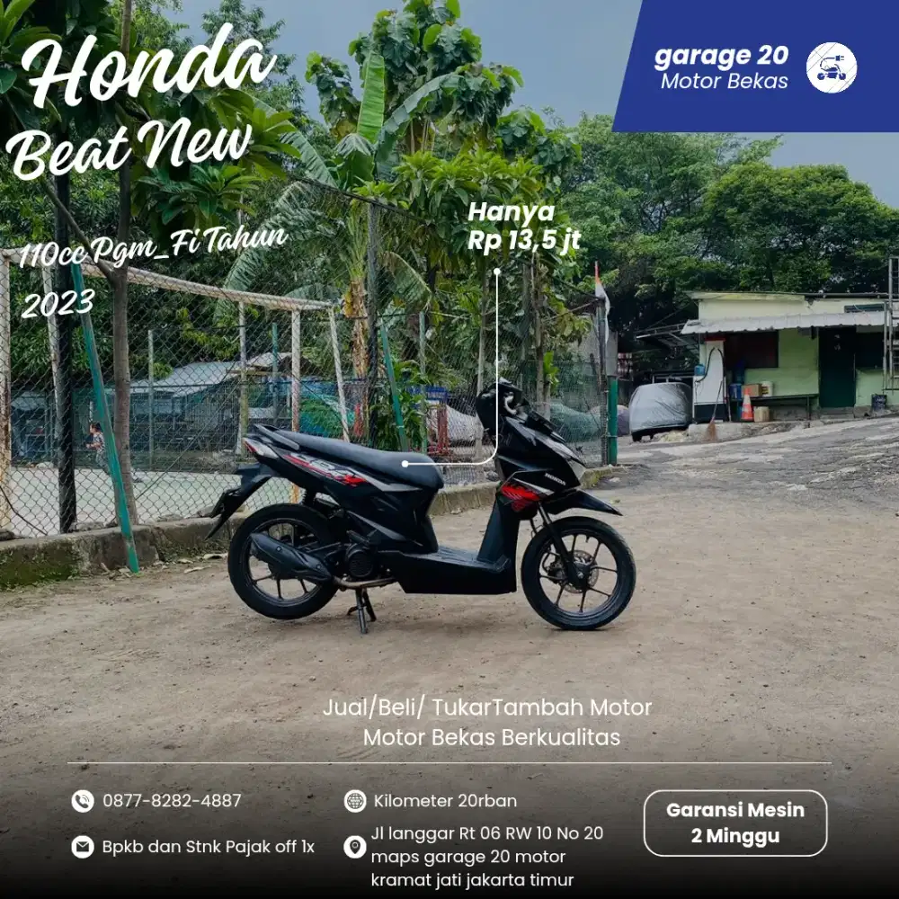 Honda Beat New 110cc Pgm_Fi Tahun 2023 Pajak Off