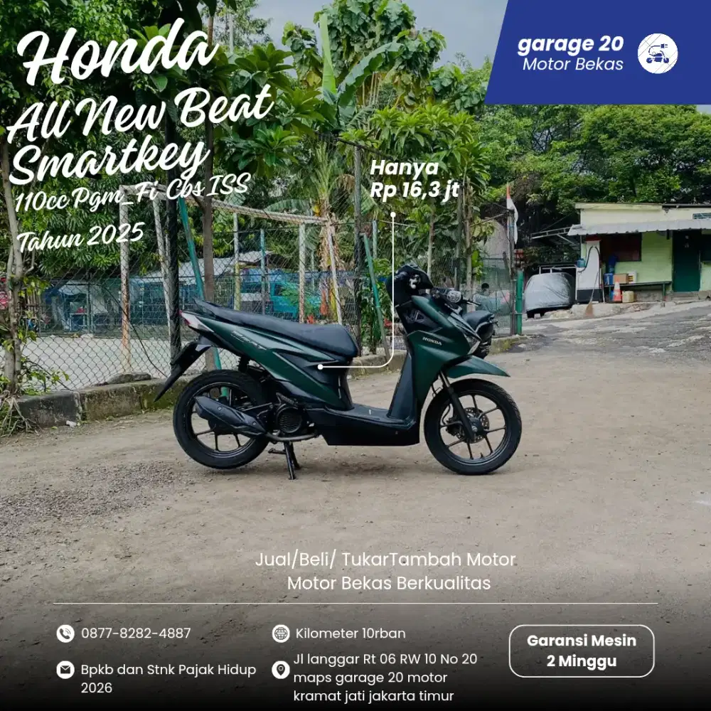 Honda All New Beat Deluxe Smartkey CBS ISS Tahun 2025 Pajak Hidup