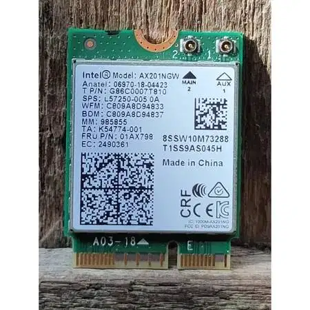 Intel Wi-Fi 6 AX200, up to 2.4Gbps, M.2 NGFF 2230, support 802.11ax