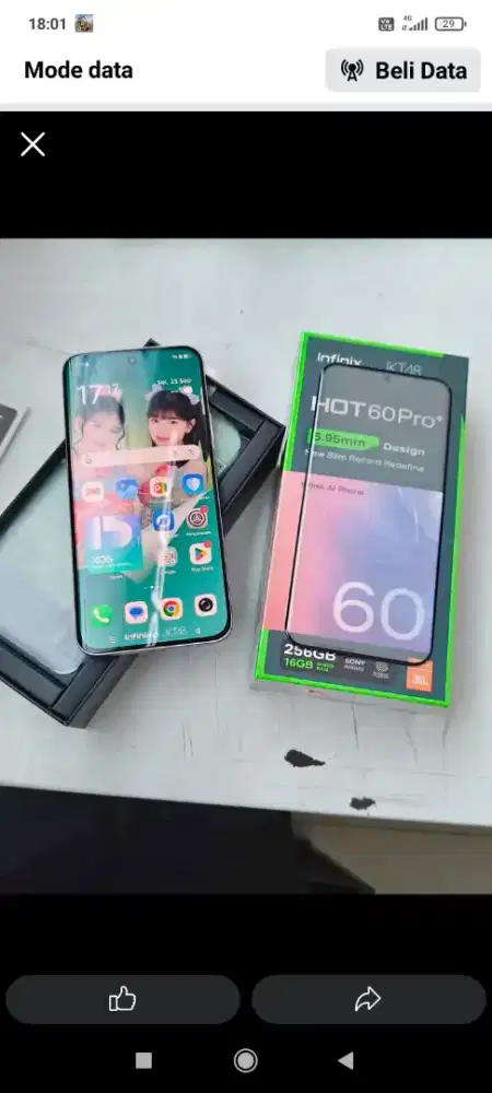 Infinix hot 60pro+ ram 8/128 mulus nominus lengkap