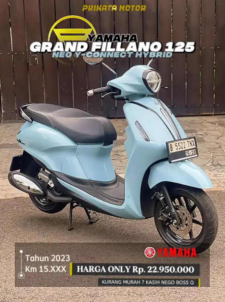 DP 2,9 Jutaan Yamaha Grand Fillano 125 Hybrid Neo 2023