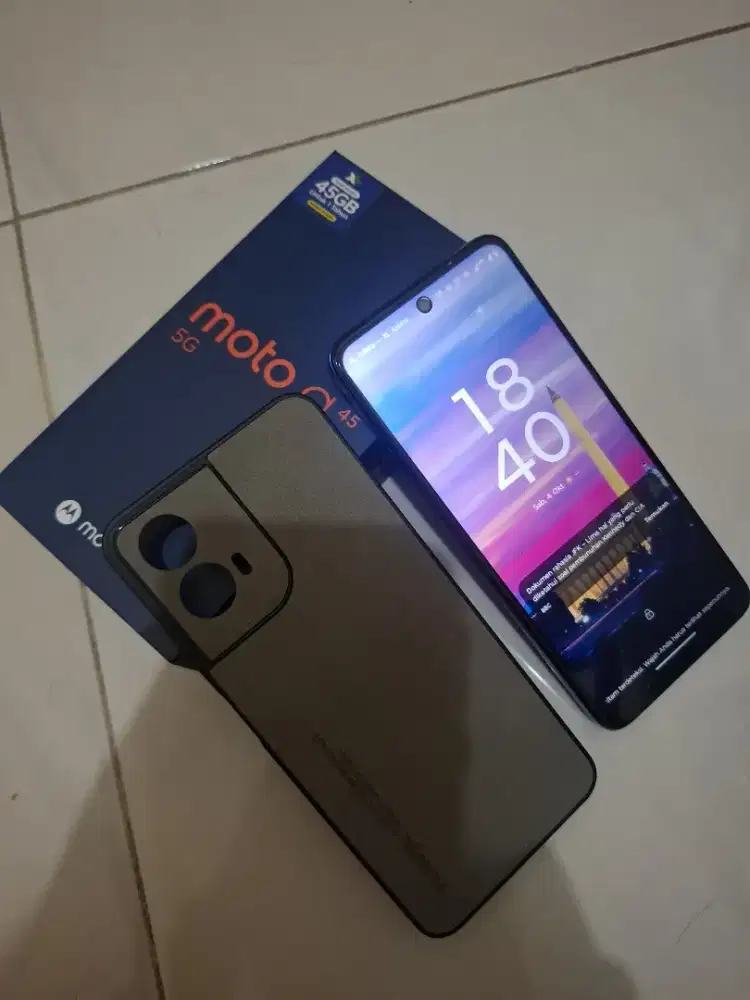 Motorola G45 baru buka bungkus 3 hari. Bonus case & udah antigores