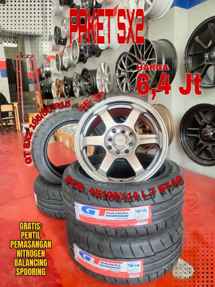 Jual velg promo paket ban sx2 r15