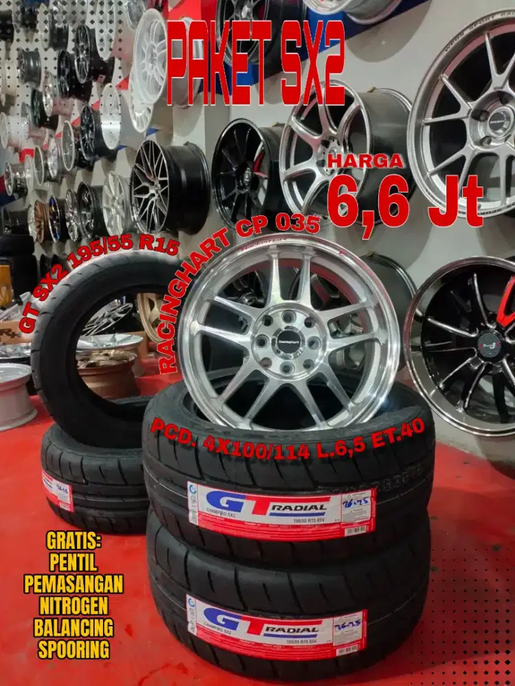 Jual velg promo paket ban sx2 r15