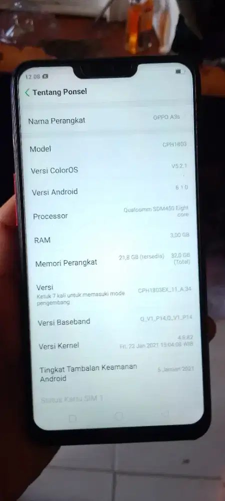Hp oppo a3s ram3/32