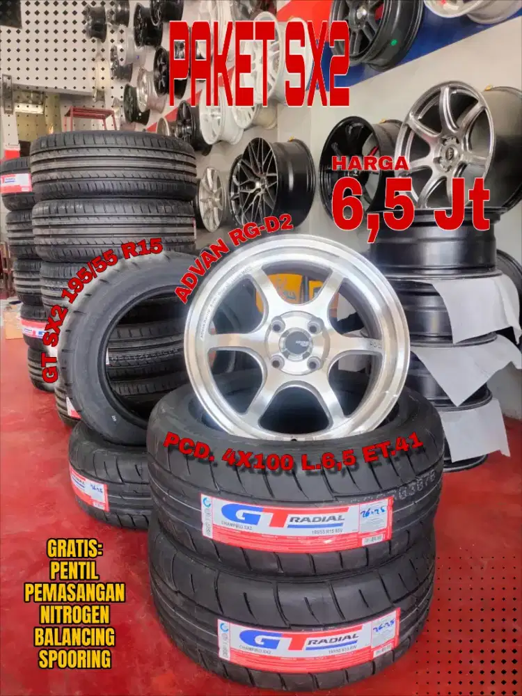 Jual velg promo paket ban sx2 r15