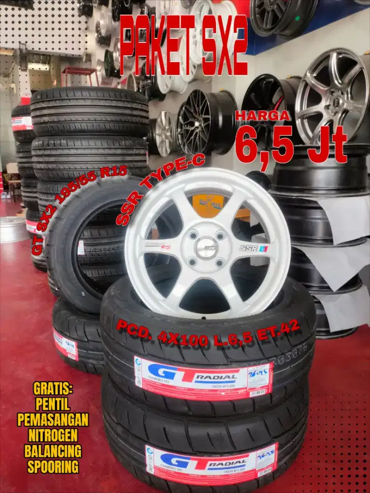 Jual velg promo paket ban sx2 r15