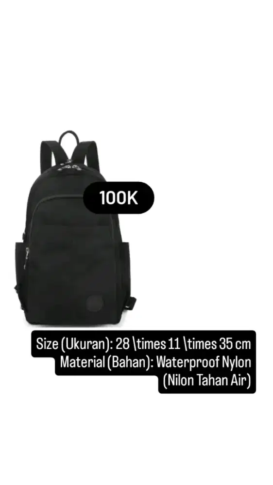 Backpack Mini (Pria/Wanita)