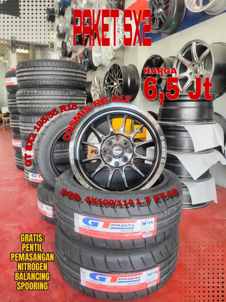 Jual velg promo paket ban sx2 r15