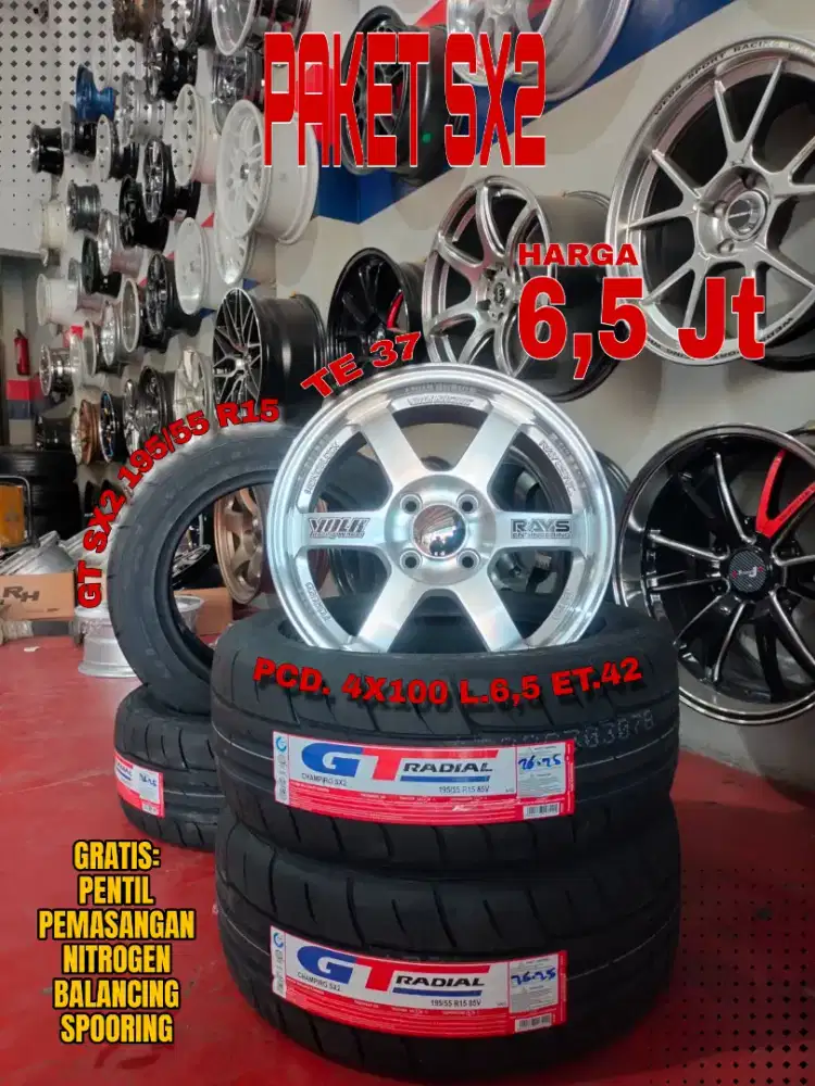 Jual velg promo paket ban sx2 r15