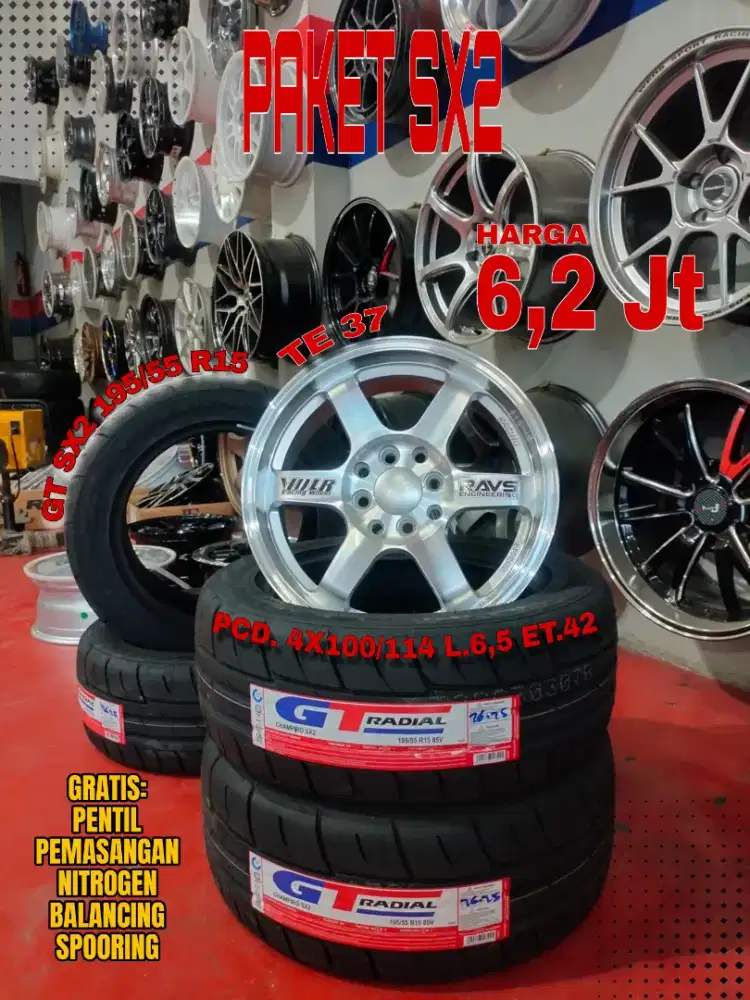 Jual velg promo paket ban sx2 r15