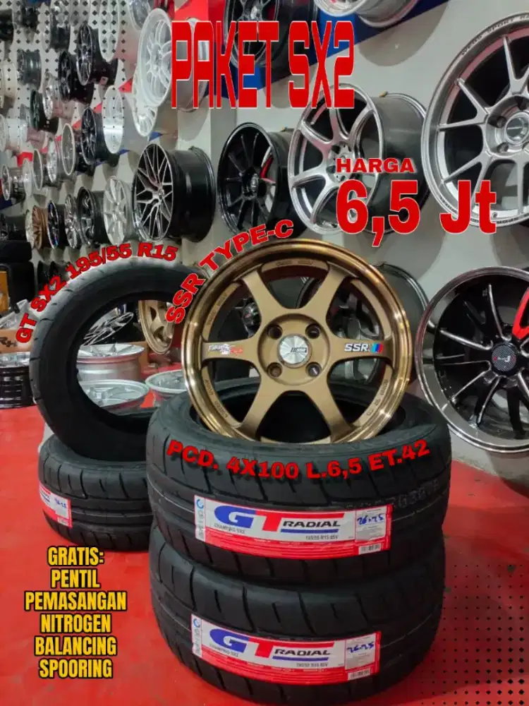 Jual velg promo paket ban sx2 r15