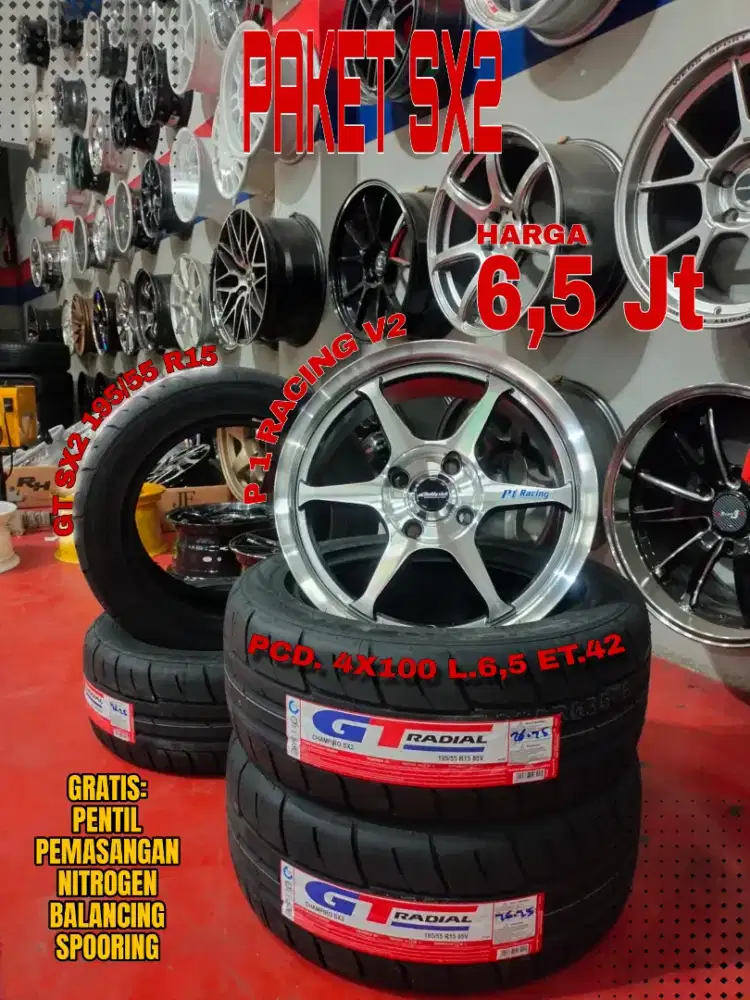 Jual velg promo paket ban sx2 r15