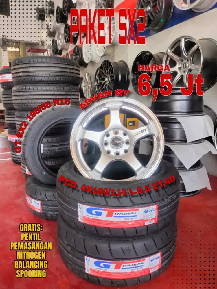 Jual velg promo paket ban sx2 r15