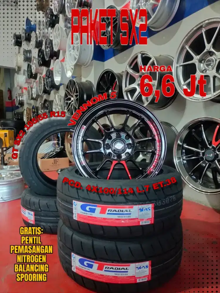 Jual velg promo paket ban sx2 r15