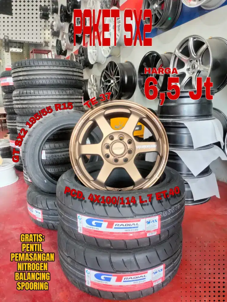 Jual velg promo paket ban sx2 r15