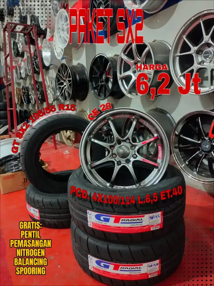 Jual velg promo paket ban sx2 r15