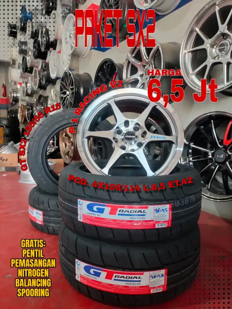 Jual velg promo paket ban sx2 r15