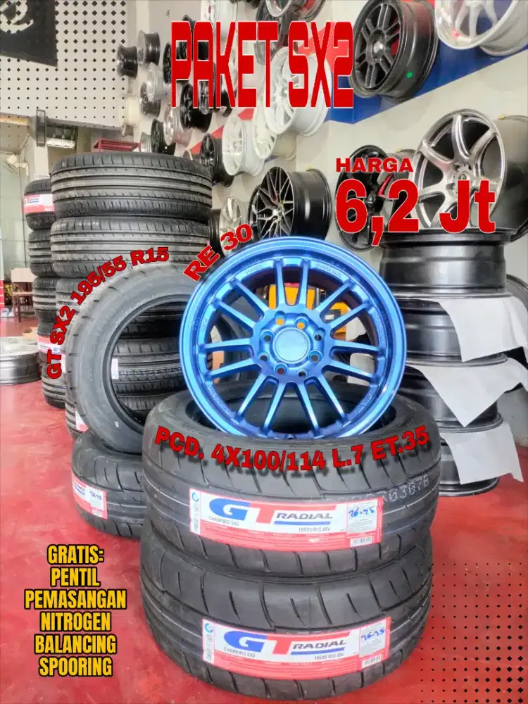 Jual velg promo paket ban sx2 r15