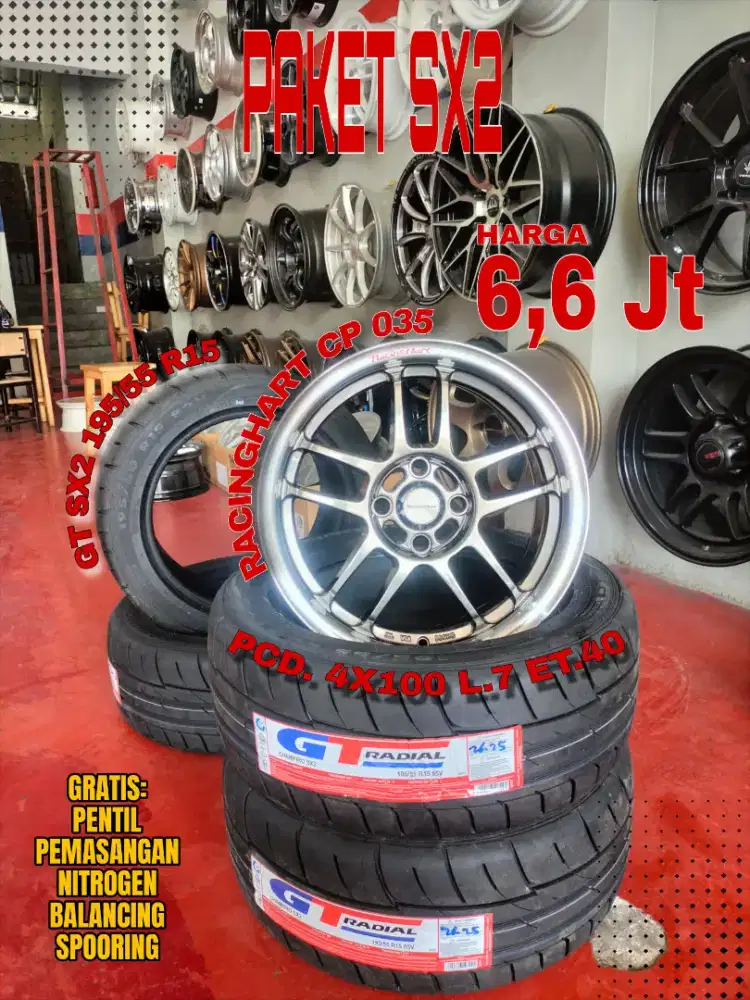 Jual velg promo paket ban sx2 r15