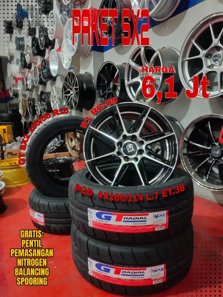 Jual velg promo paket ban sx2 r15