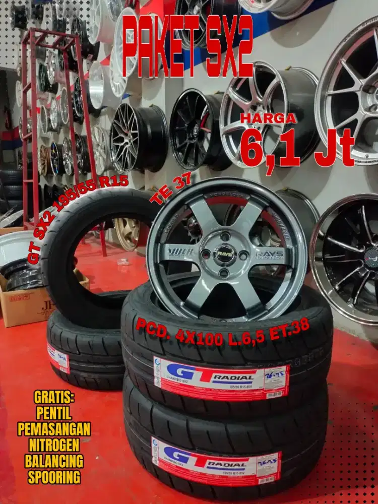 Jual velg promo paket ban sx2 r15