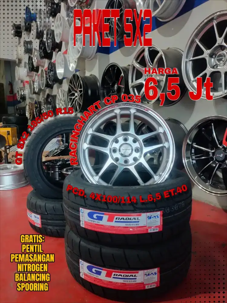 Jual velg promo paket ban sx2 r15