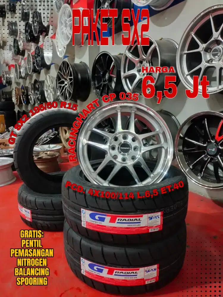 Jual velg promo paket ban sx2 r15