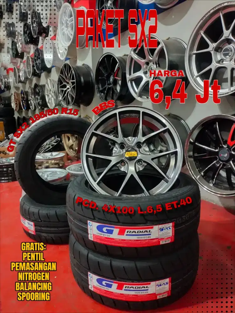 Jual velg promo paket ban sx2 r15