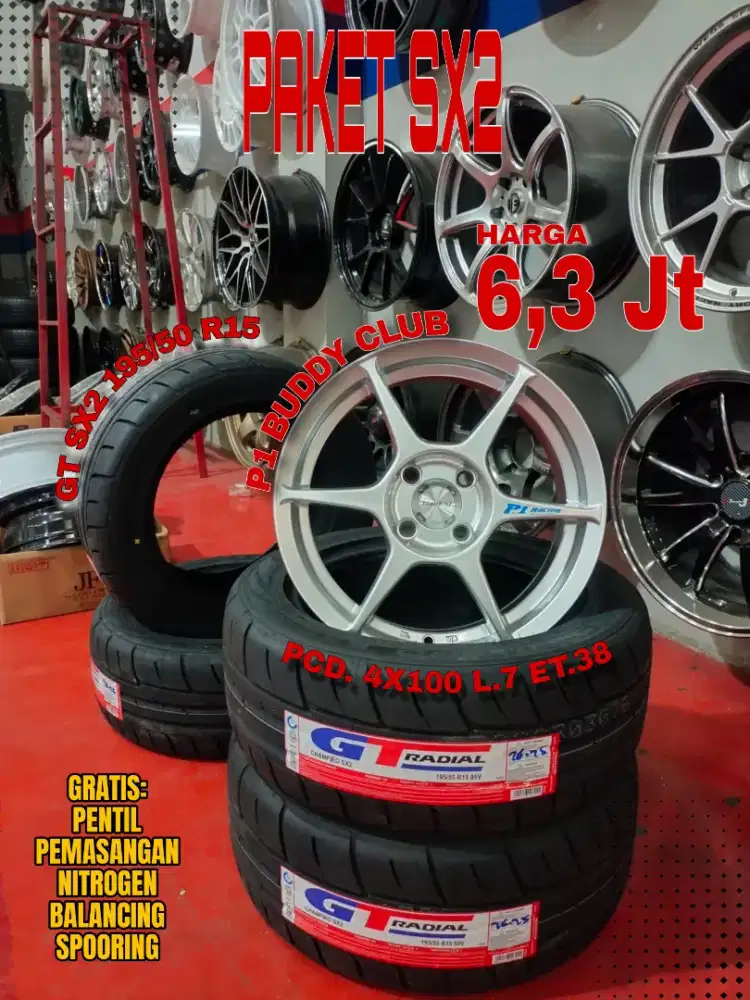 Jual velg promo paket ban sx2 r15
