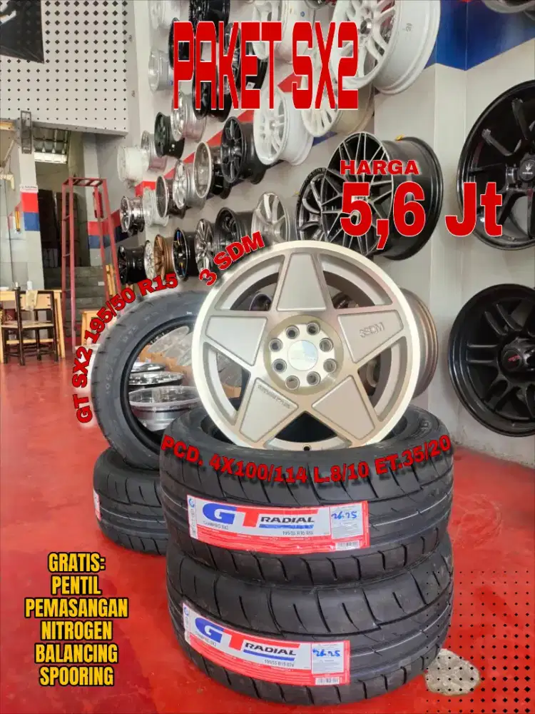 Jual velg promo paket ban sx2 r15