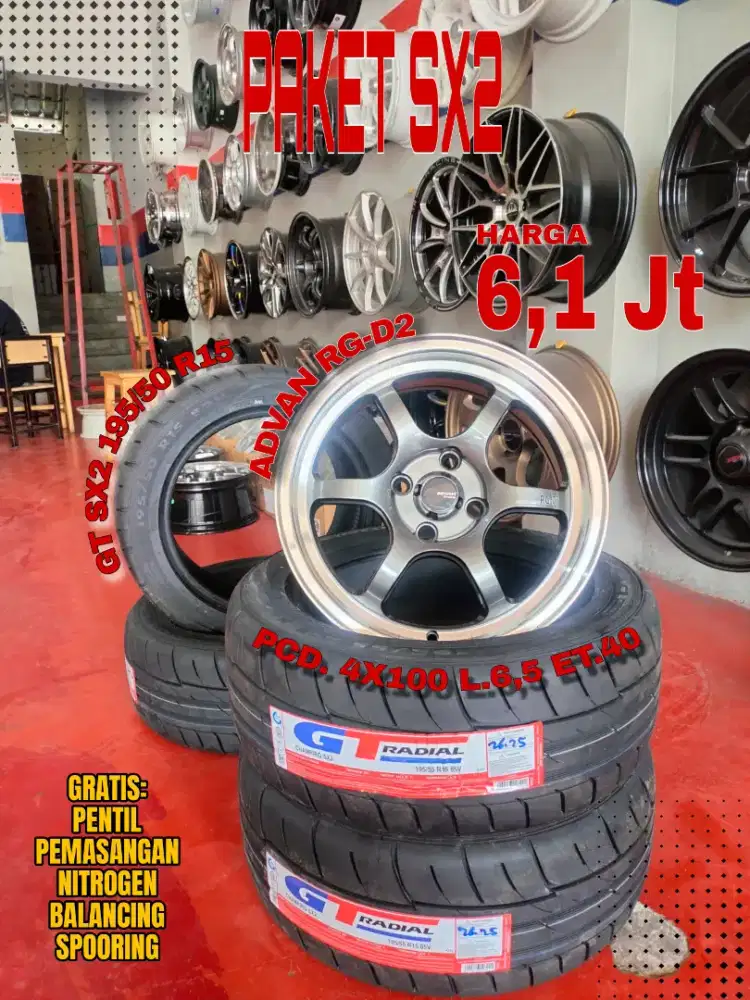 Jual velg promo paket ban sx2 r15