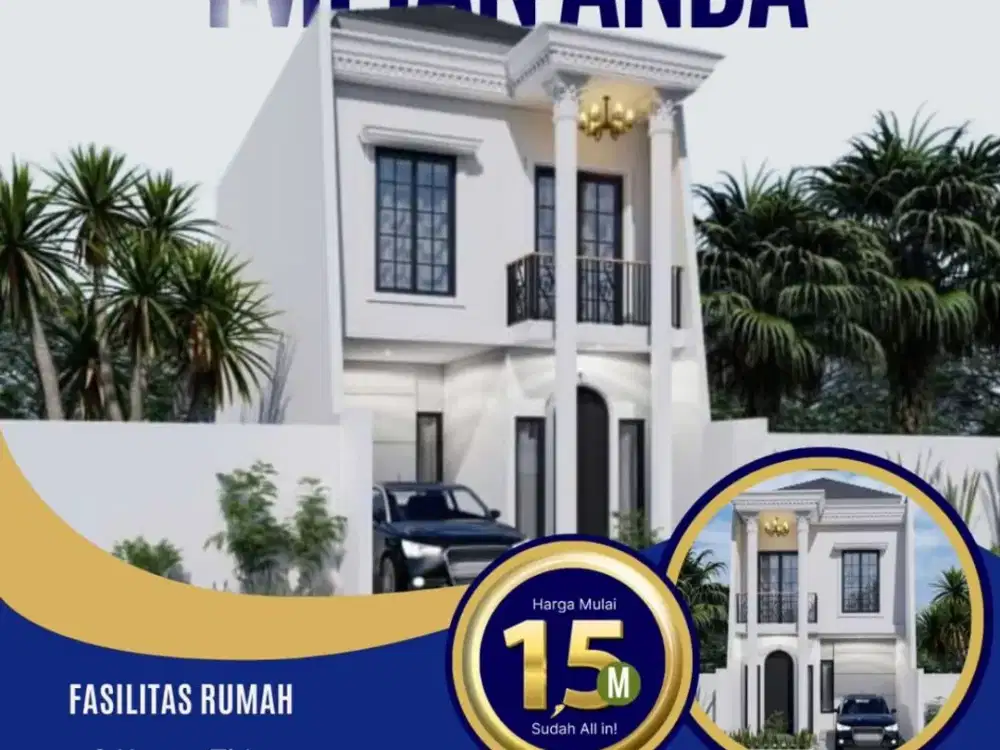 Rumah Baru 2-lantai Desain Classic Daerah Duren Sawit Jakarta