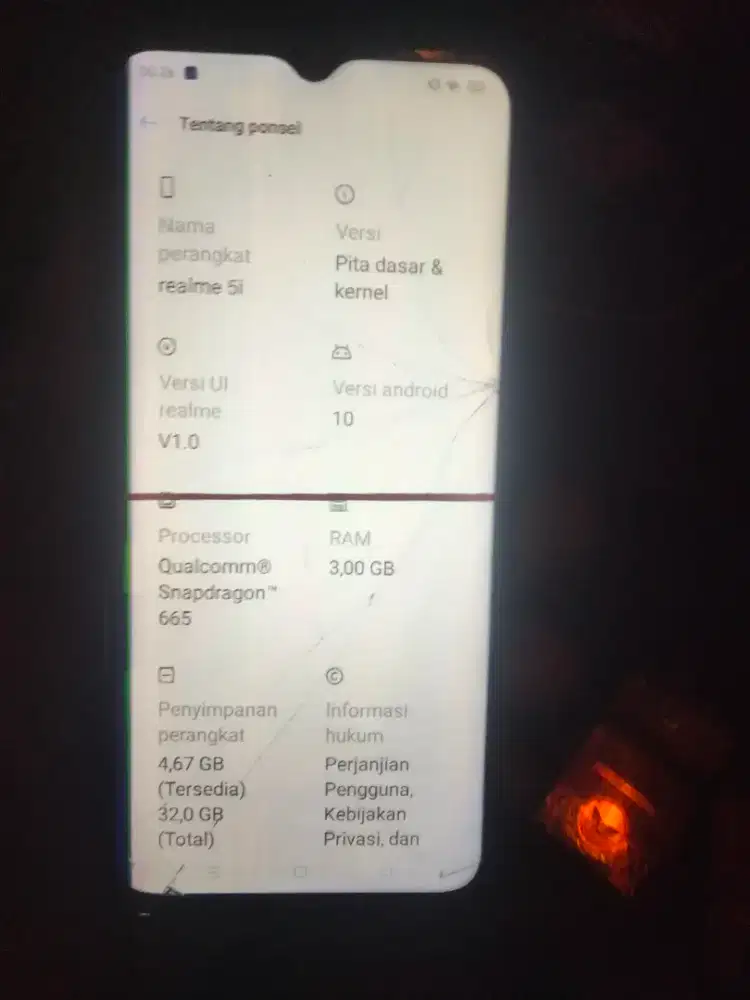 Realmi 5i minus lcd sm bezel on