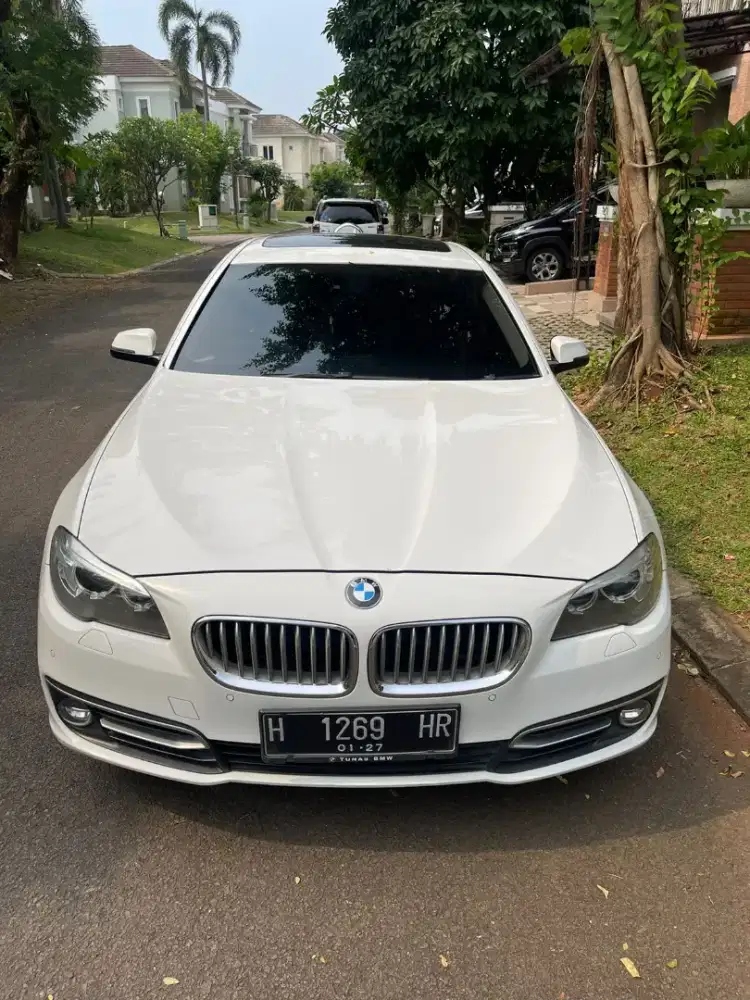 BMW 520i F10, 2014, White on Cinnamon Brown