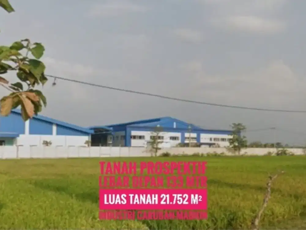 JUAL Tanah area Industri LD 133 mtr, dekat Gerbang Tol CARUBAN Istimewa
