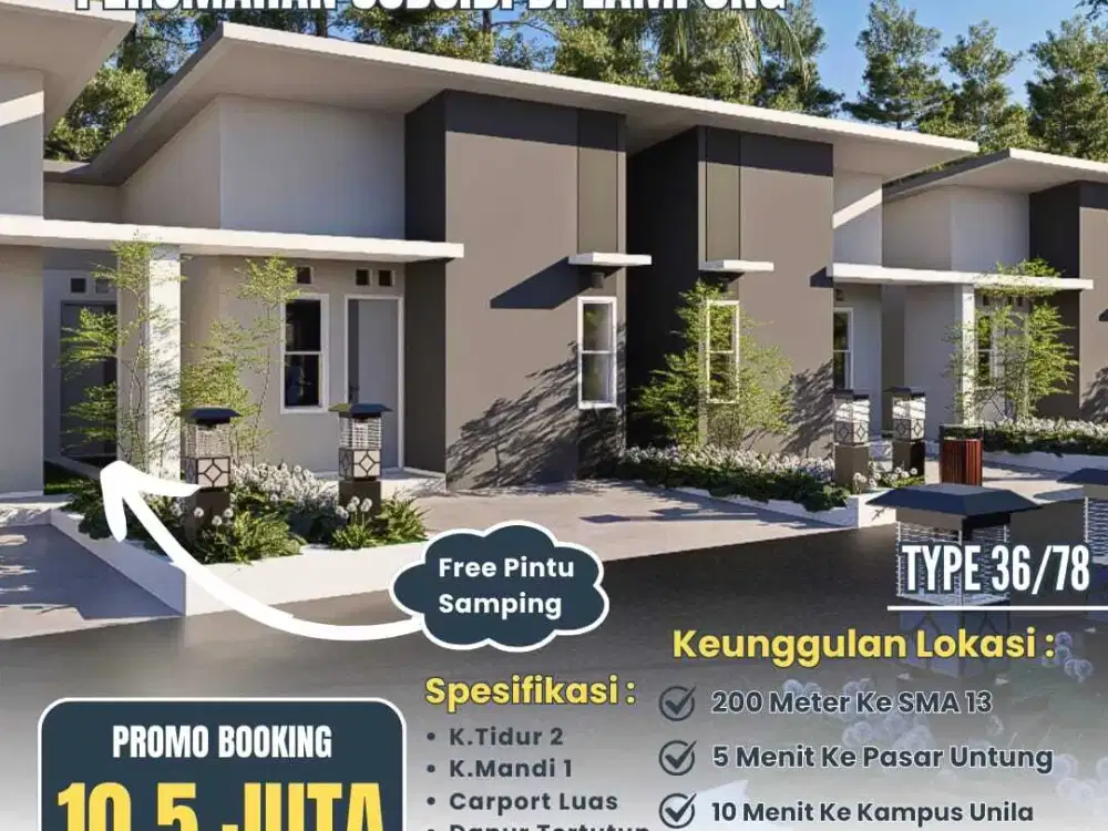 RUMAH SUBSIDI DI TENGAH KOTA BANDAR LAMPUNG