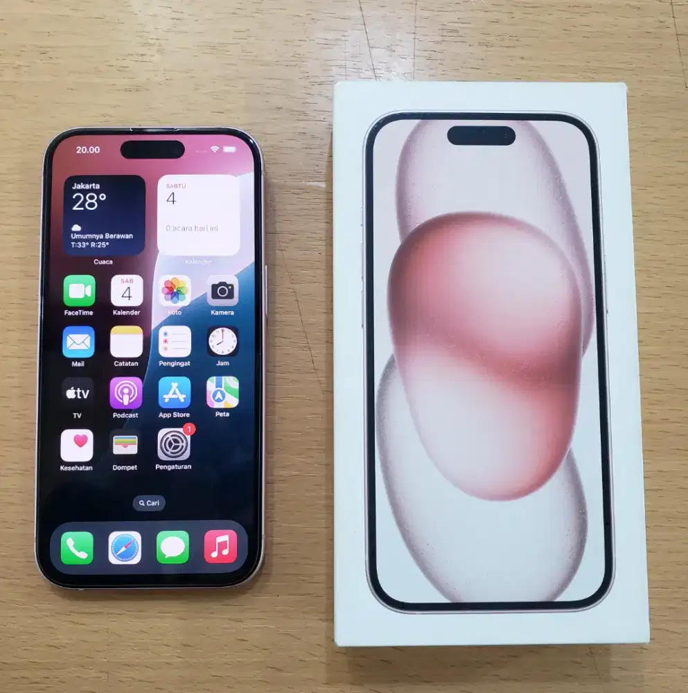 iPhone 15 128GB Pink Mulus Fullset iBox PA