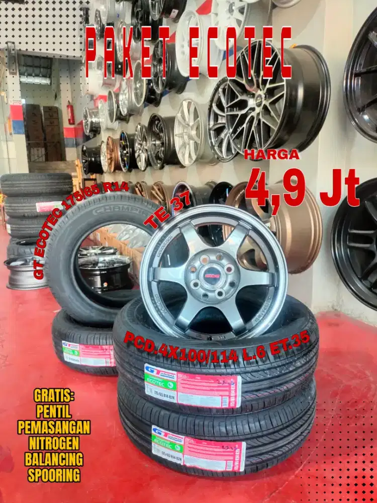 Jual paket velg + ban r14 4x100 4x114,3