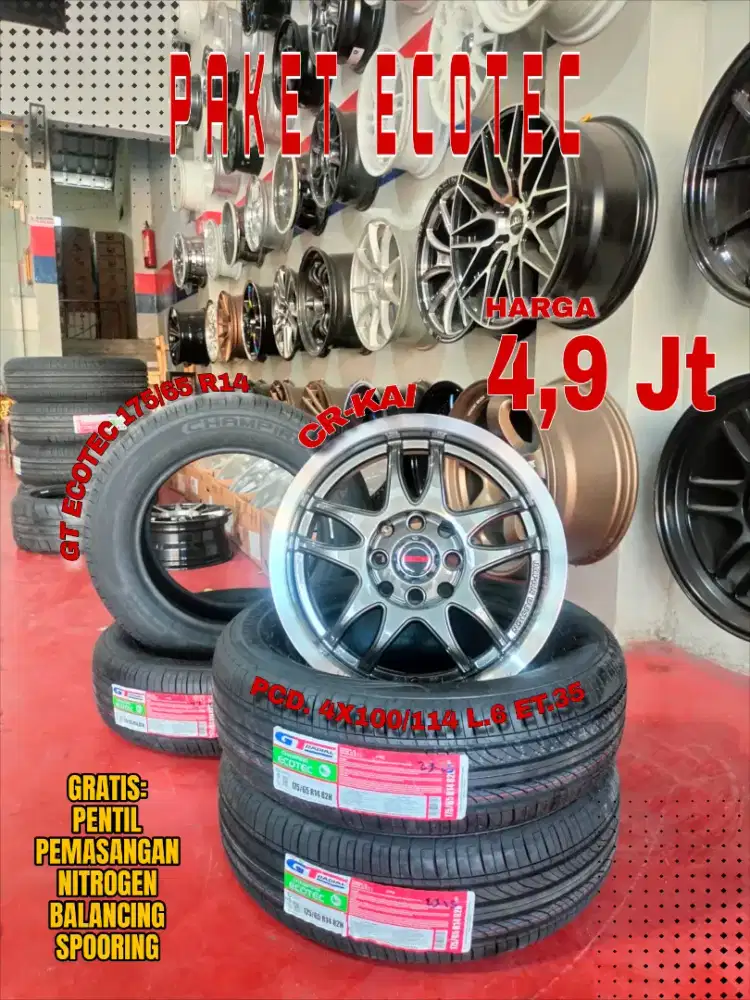 Jual paket velg + ban r14 4x100 4x114,3