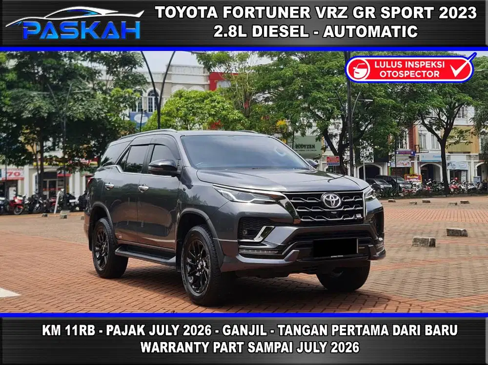GREY Km=11k PAJAK=JUL-26 Bunga=4.7% Fortuner 2.8 VRZ GR Sport 2023