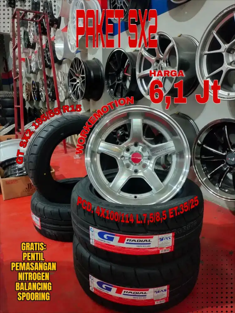 Paket velg + ban sx2 r15 4x100 4x114,3